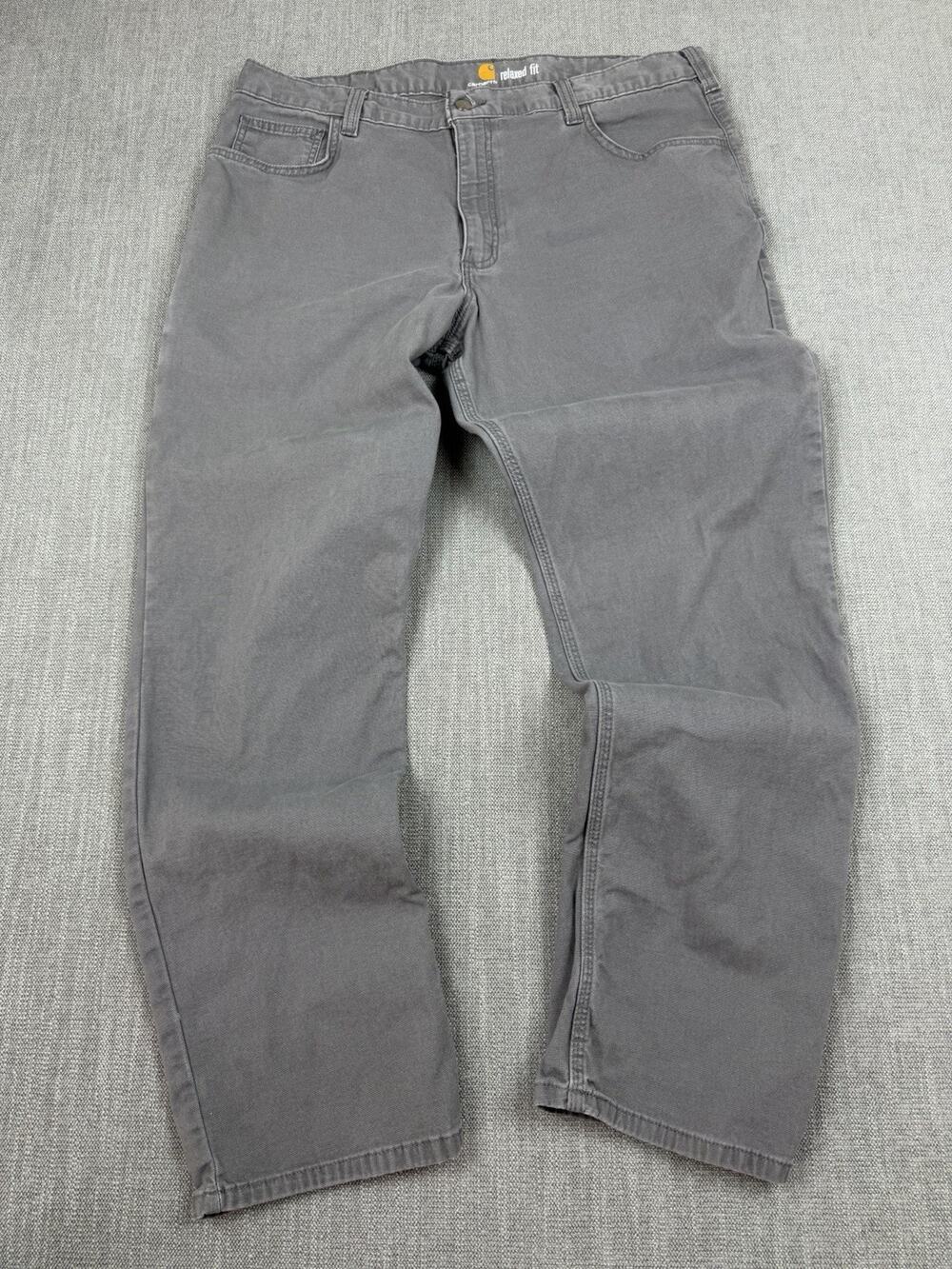 Carhartt Relaxed Fit Gray Work Pants 38x32 Stretch Utility Carpenter Canvas